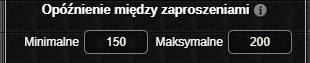 Opóźnienie między zaproszeniami